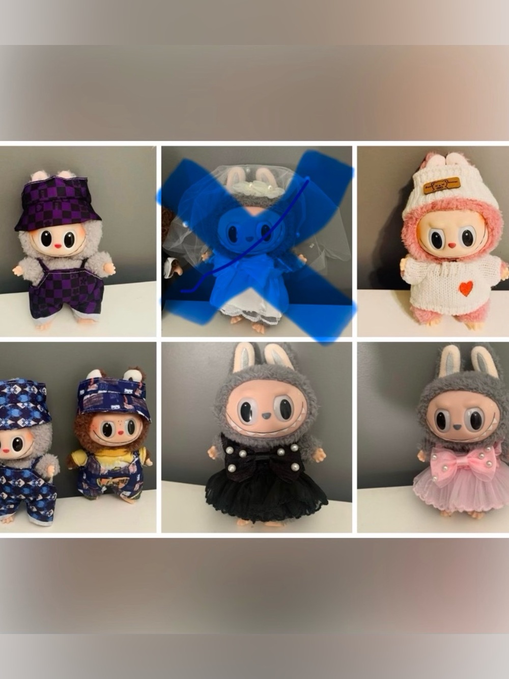 Labubu Doll Clothes Outfit (No Doll) set of 6